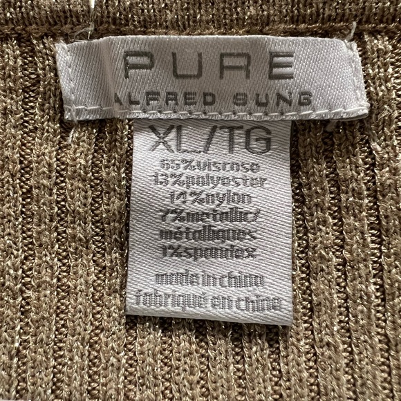 Beautiful Alfred Sung Cardigan / button shirt Gold with Shimmer Size XL - Picture 3 of 3